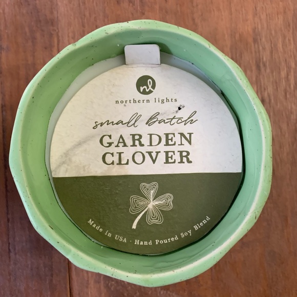 🆕[home] candle with ceramic holder-garden clover - Picture 2 of 5